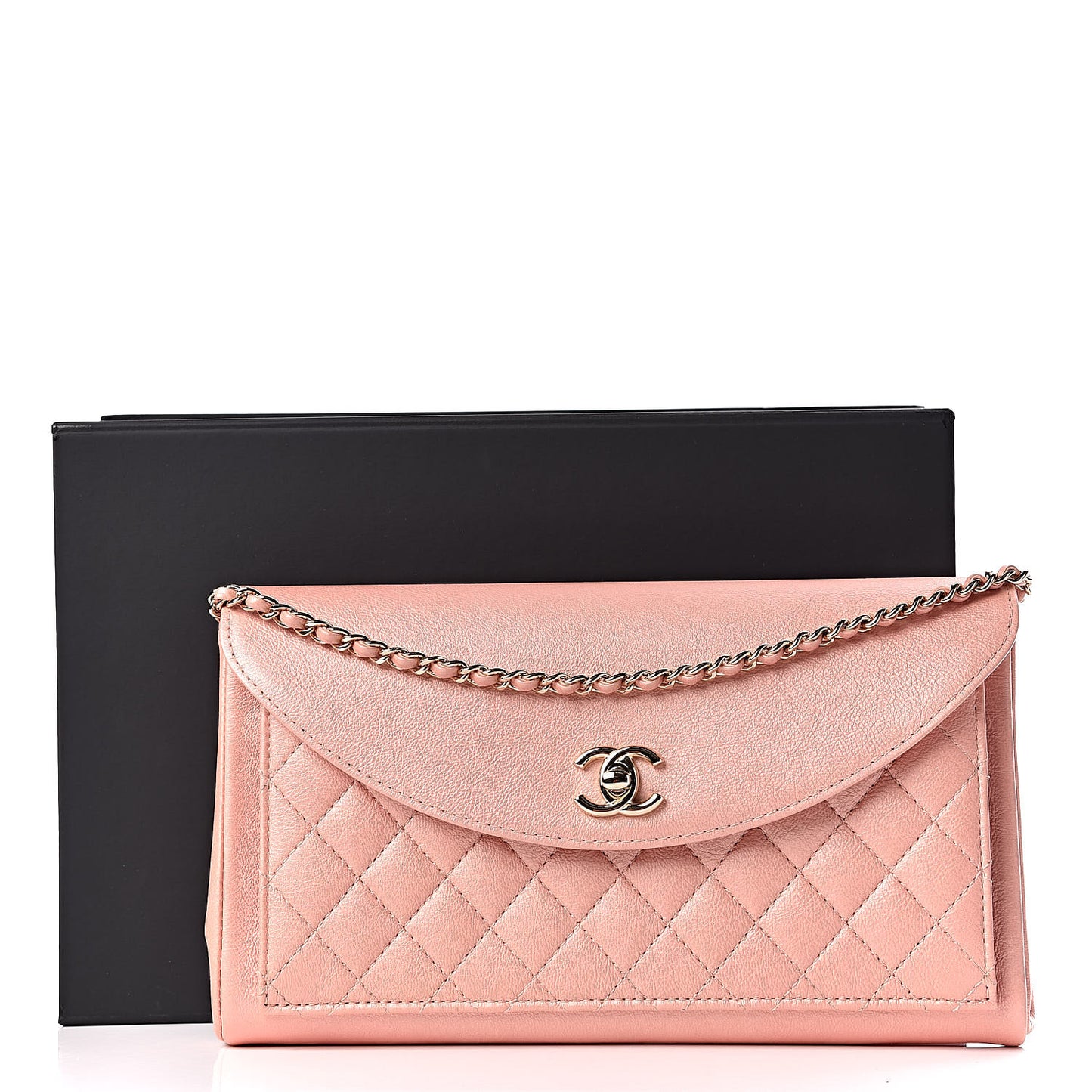 Iridescent Calfskin Smart Pocket Flap Bag Pink