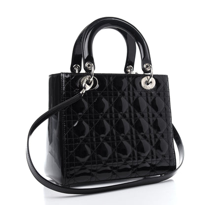 Christian Dior Patent Cannage Medium Lady Dior Black 3 of 10