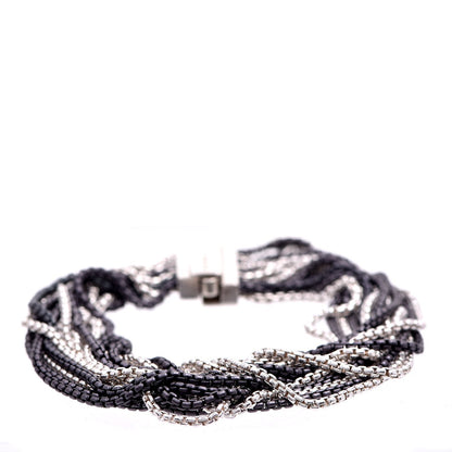 David Yurman Darkened Sterling Silver 21mm Multi Row Box Chain Bracelet 1 of 4