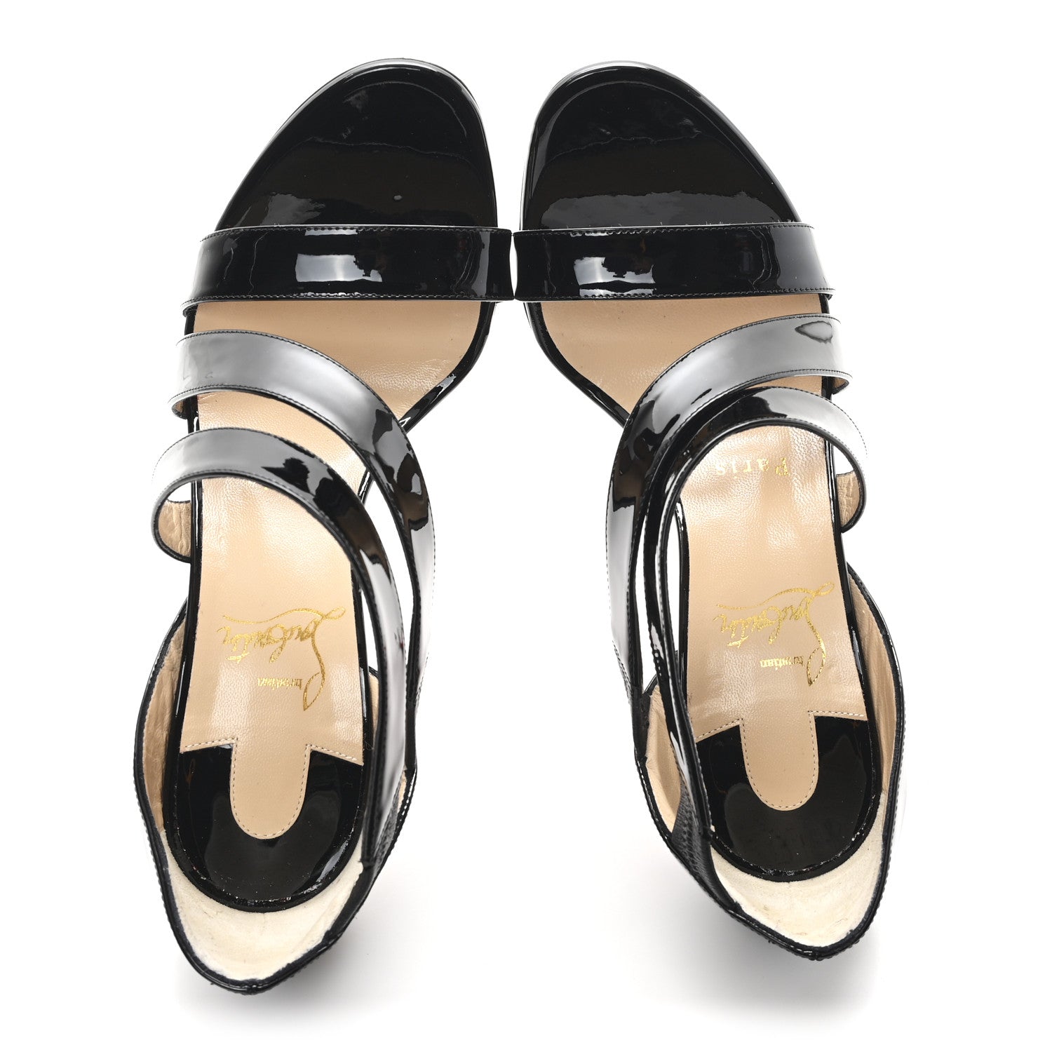 Christian Louboutin Patent World Copine 100 Sandals 37 Black 2 of 10