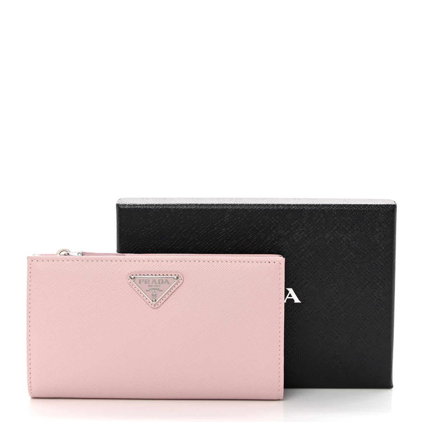 Saffiano Triangle Continental Zip Wallet Alabastro