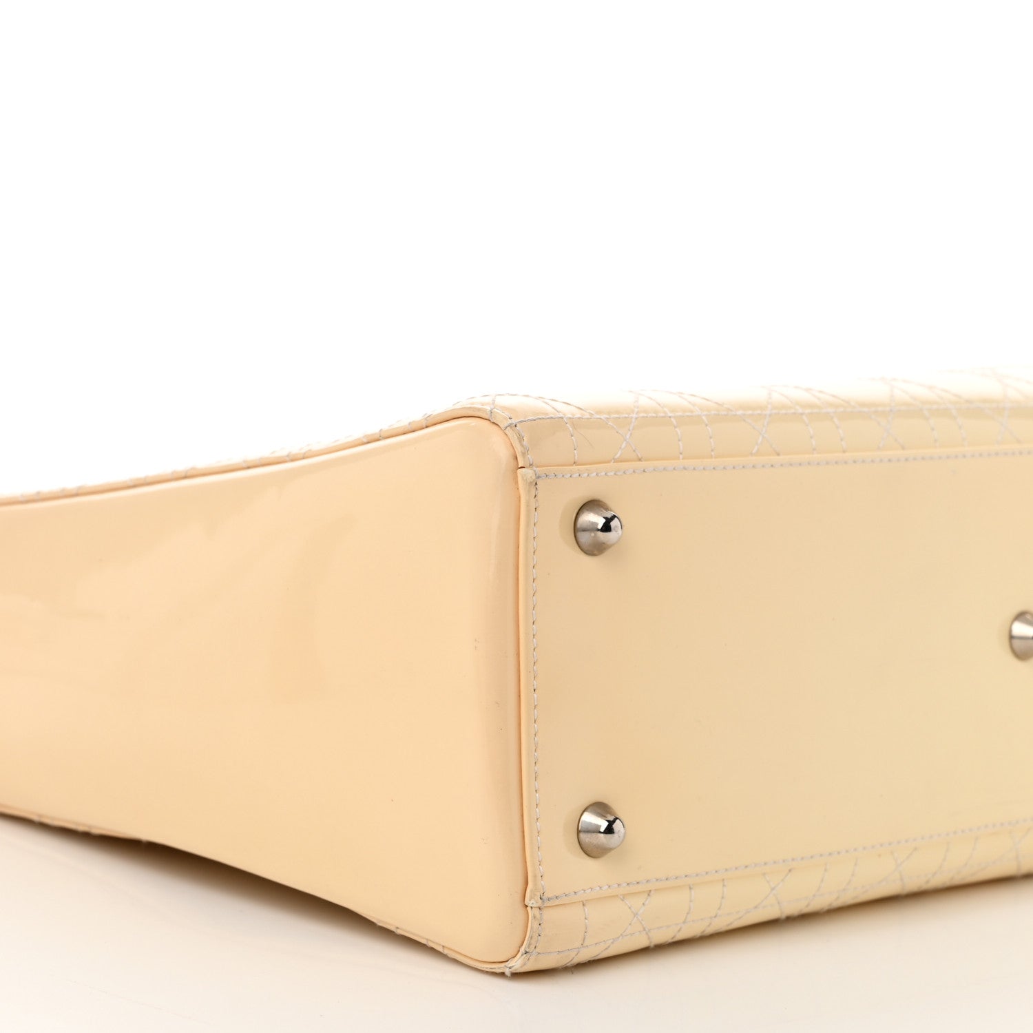 Christian Dior Patent Cannage Stitched Large Lady Dior Beige 9 of 12