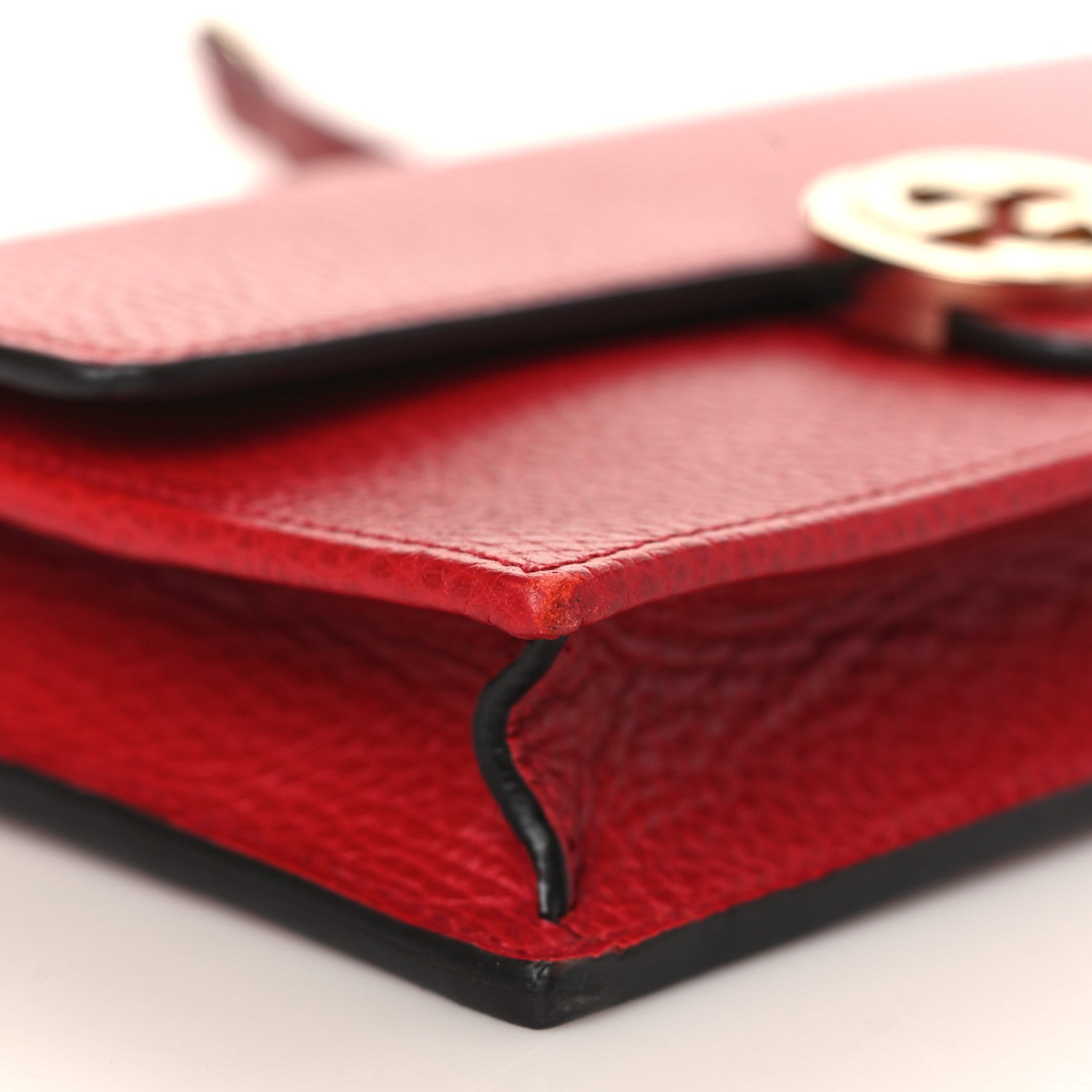 Gucci Dollar Calfskin Interlocking G Chain Wallet Red 7 of 8