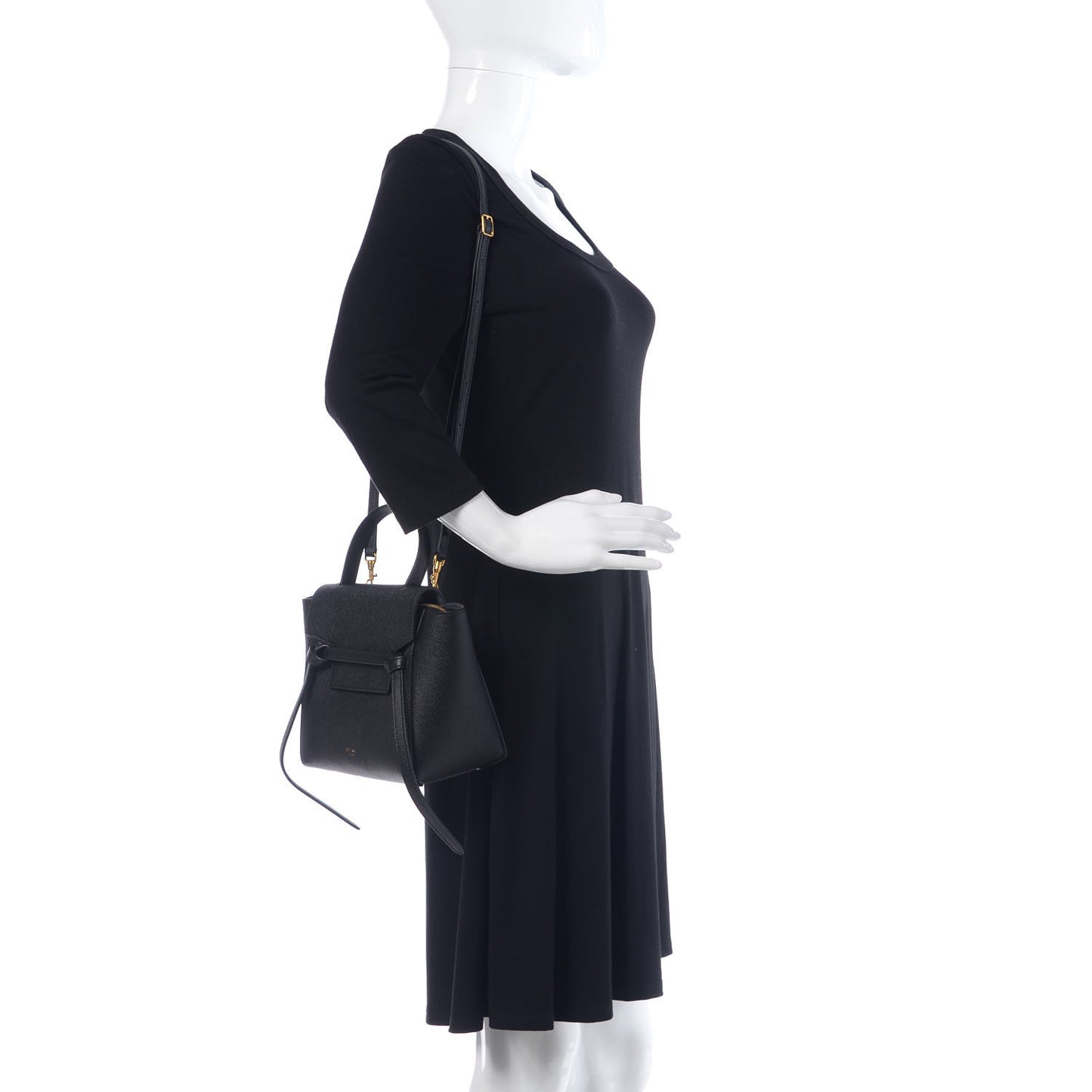 Grained Calfskin Nano Belt Bag Black