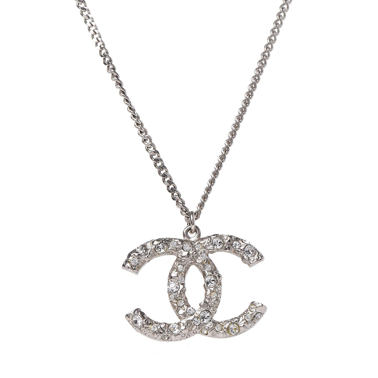 Crystal CC Necklace Silver