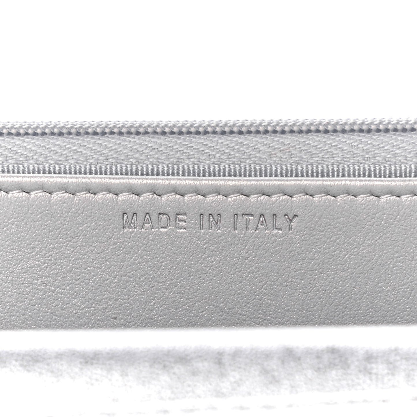 Metallic Lambskin Quilted Wallet On Chain WOC Silver