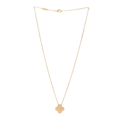 Van Cleef & Arpels 18K Yellow Gold Vintage Alhambra Pendant Necklace 3 of 6