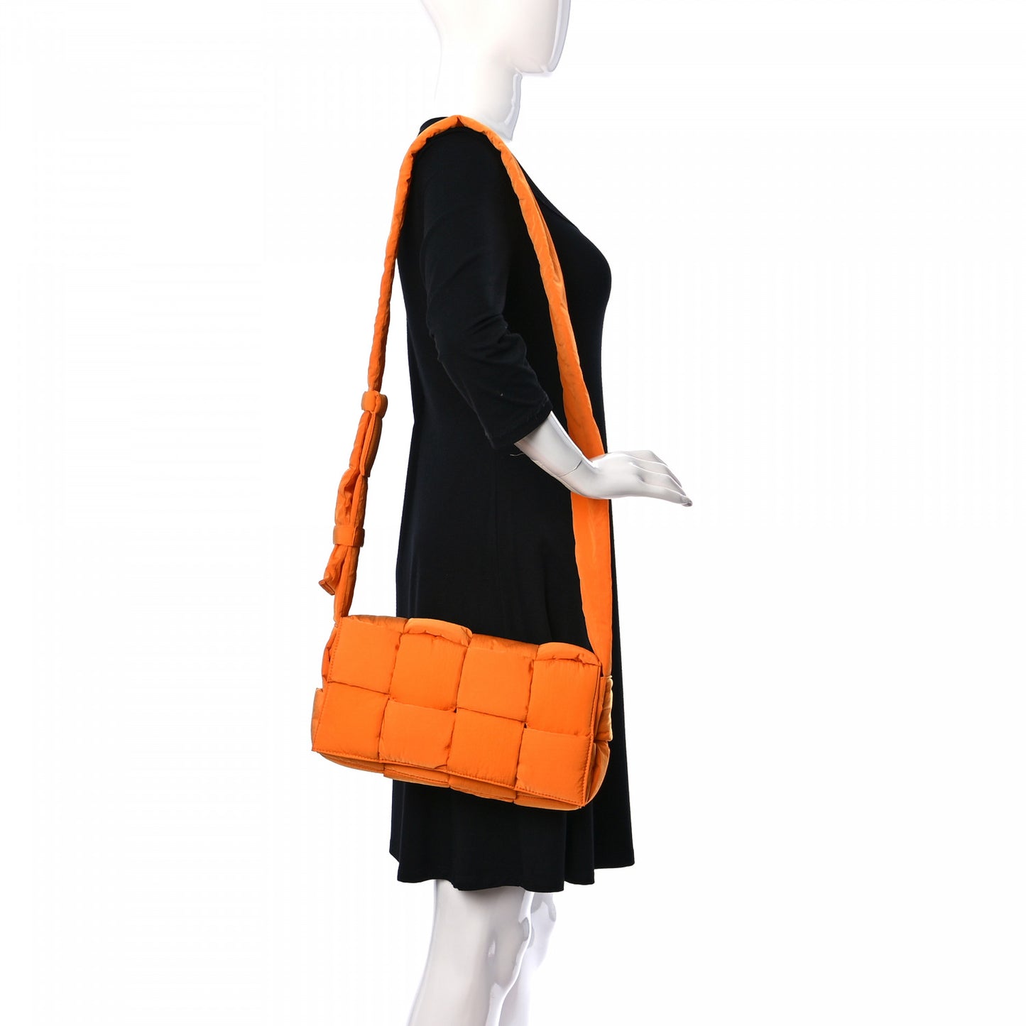 Nylon Intrecciato Padded Tech Cassette Bag Orange