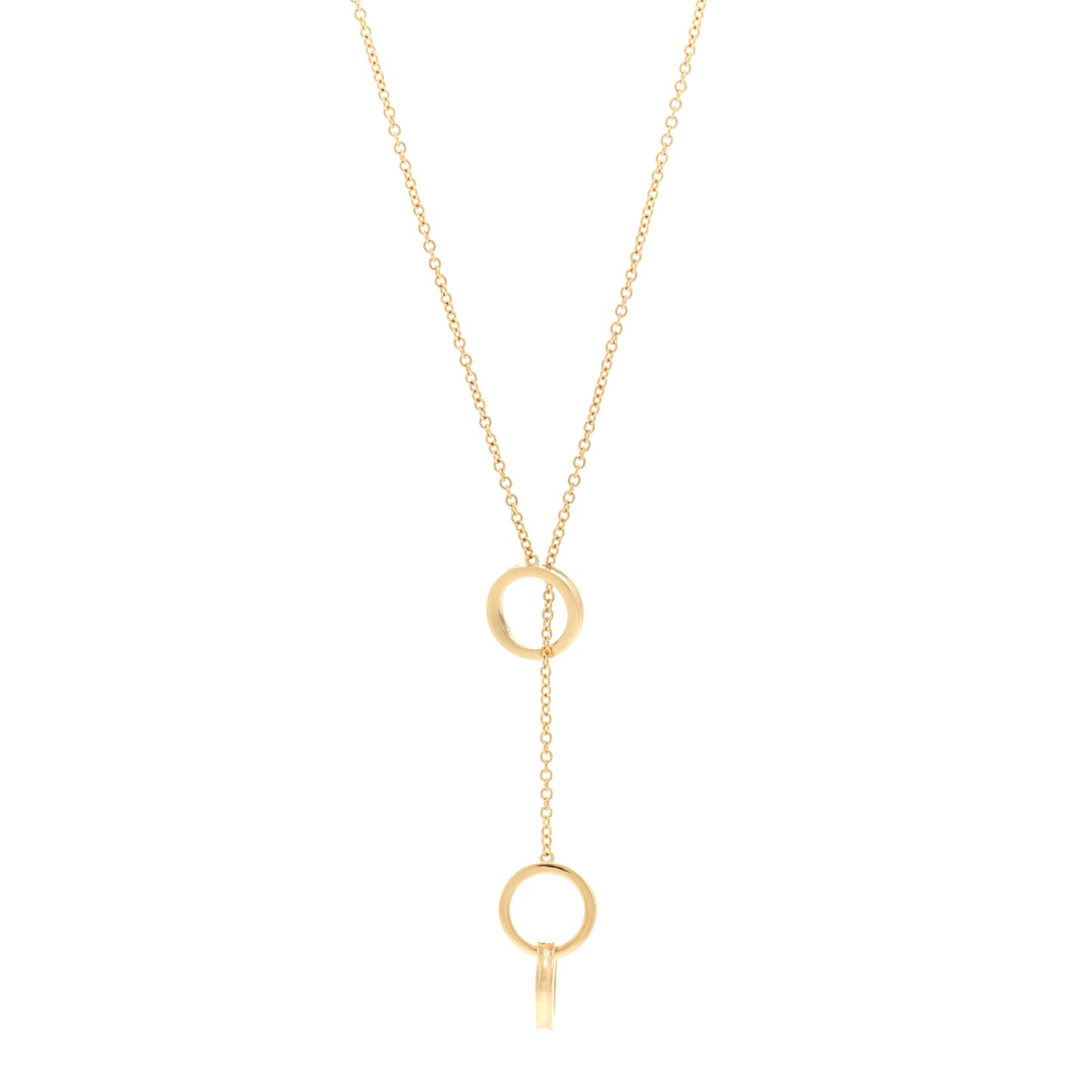 18K Yellow Gold 1837 Interlocking Circles Lariat Necklace