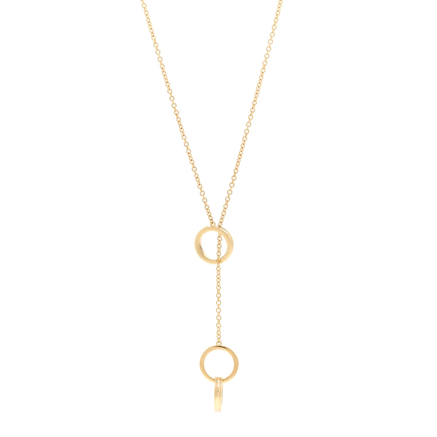 Tiffany 18K Yellow Gold 1837 Interlocking Circles Lariat Necklace 1 of 5