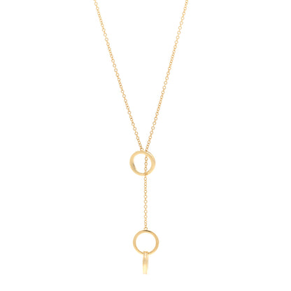 Tiffany 18K Yellow Gold 1837 Interlocking Circles Lariat Necklace 1 of 5