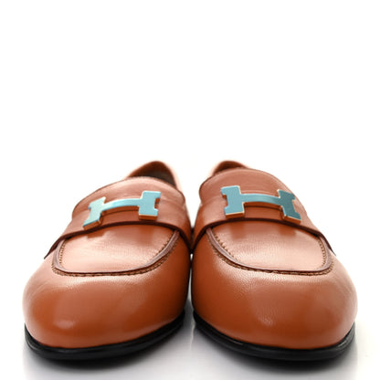 Hermes Goatskin Womens Paris Loafers 36 Gold 2 of 8