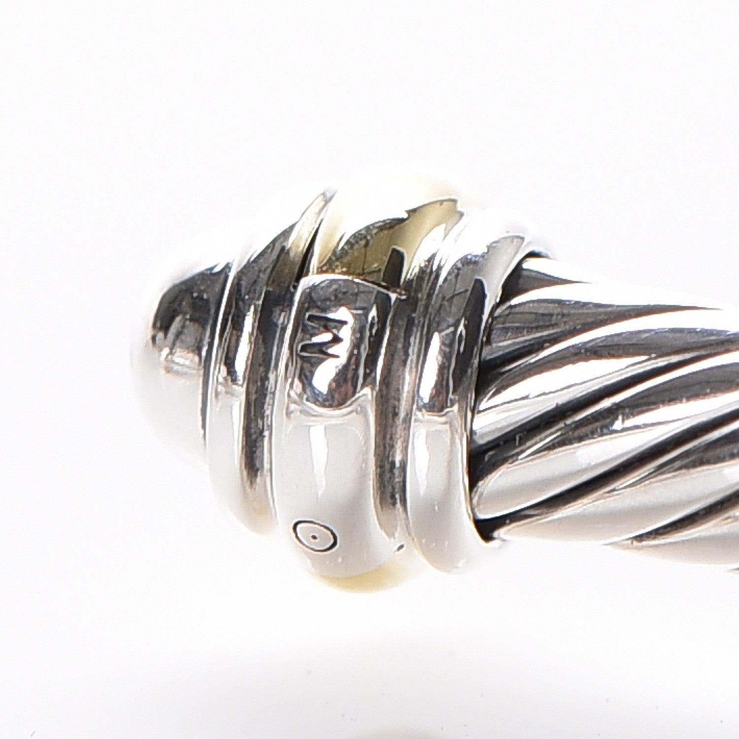 David Yurman Sterling Silver 18K Yellow Gold 4mm Cable Classics Bracelet 5 of 5