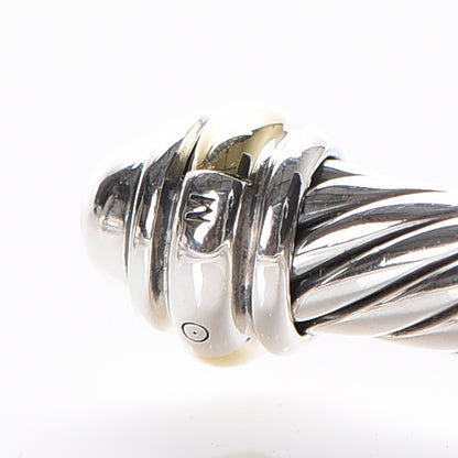 David Yurman Sterling Silver 18K Yellow Gold 4mm Cable Classics Bracelet 5 of 5