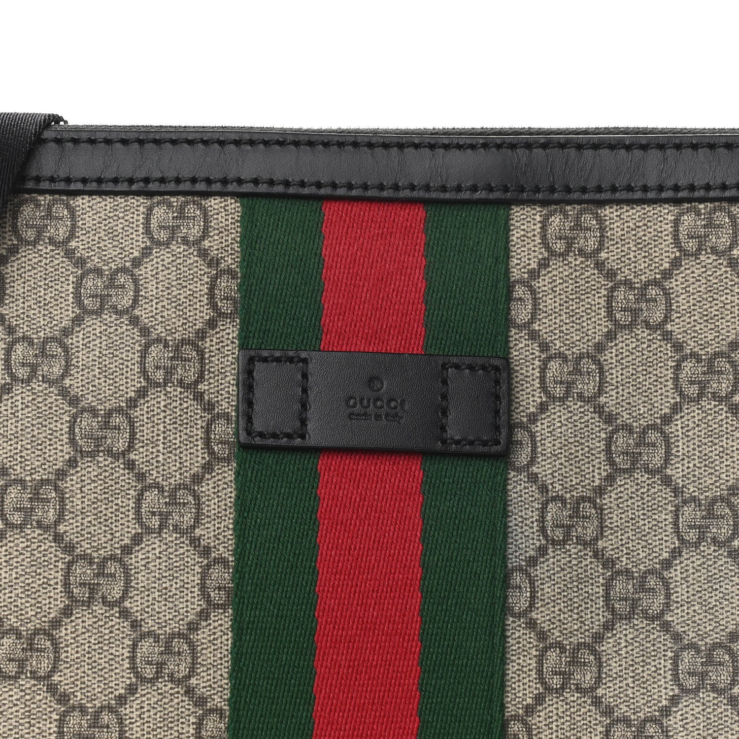 Gucci GG Supreme Monogram Web Messenger Bag Black 7 of 9