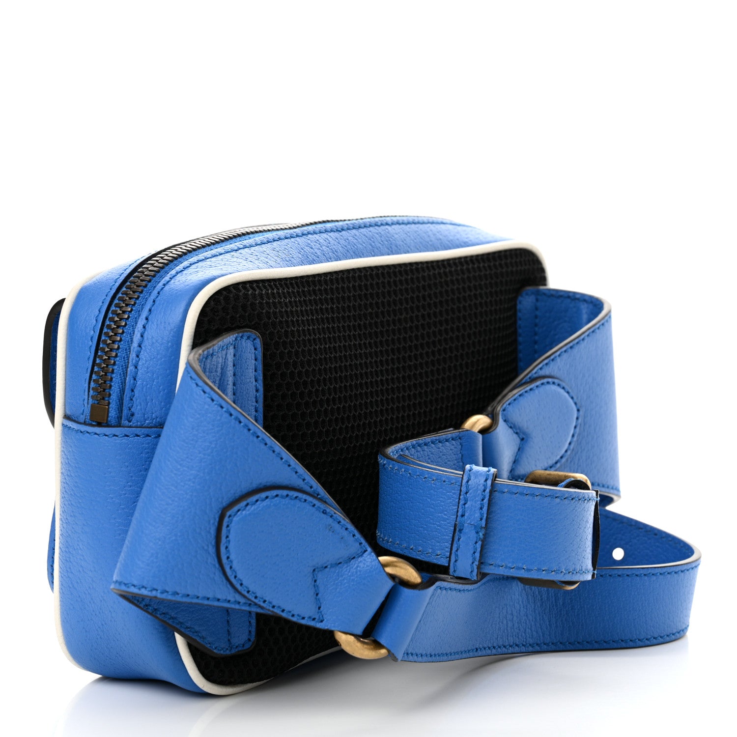 Gucci X ADIDAS Textured Dollar Calfskin Belt Bag Blue 1579773