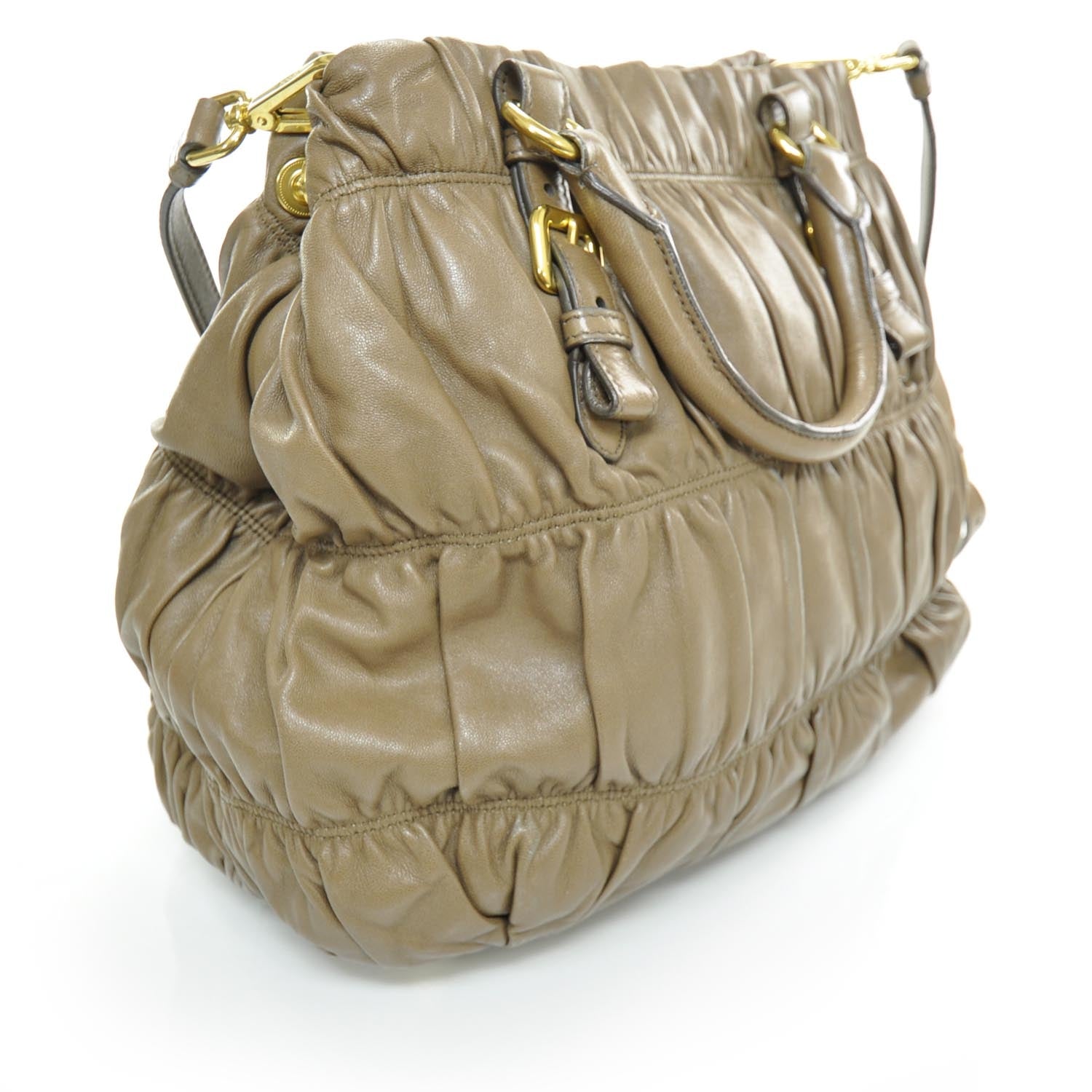 Prada Nappa Leather Gaufre Tote Beige 3 of 10