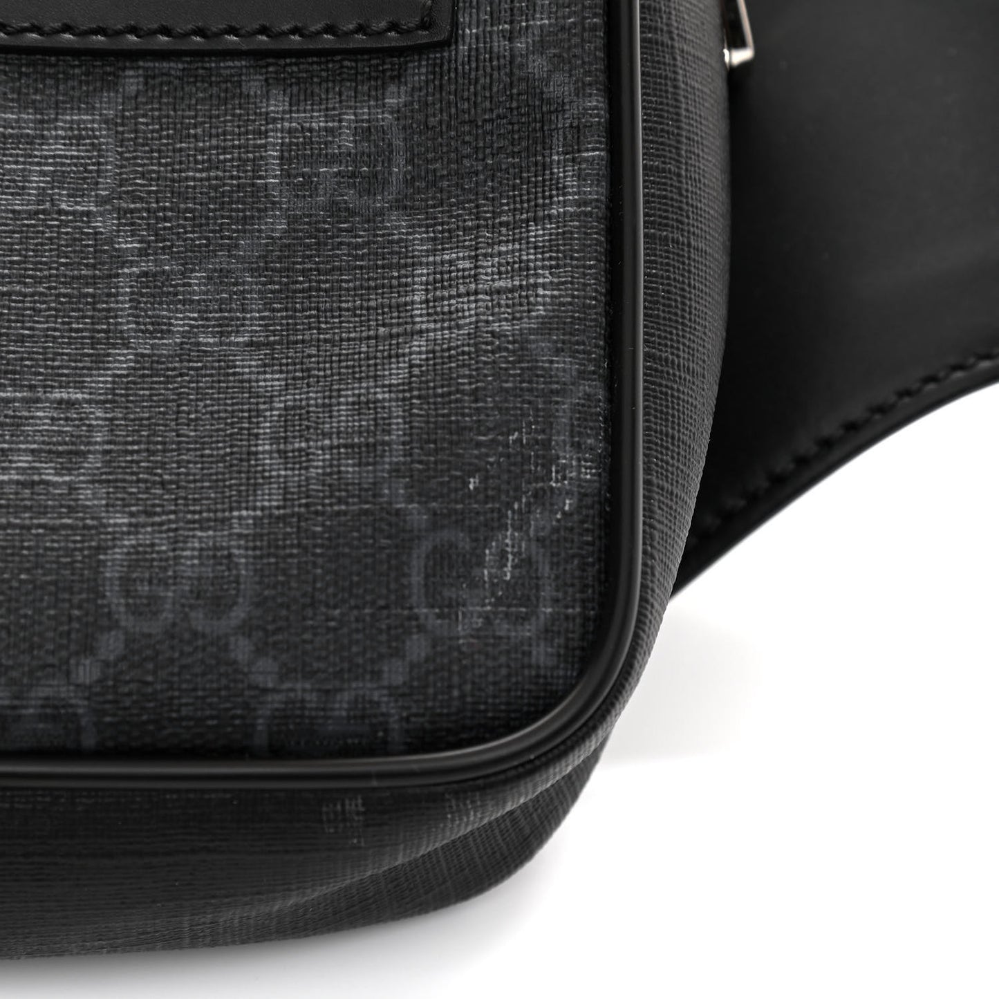 Soft GG Supreme Monogram Web Belt Bag Black Grey