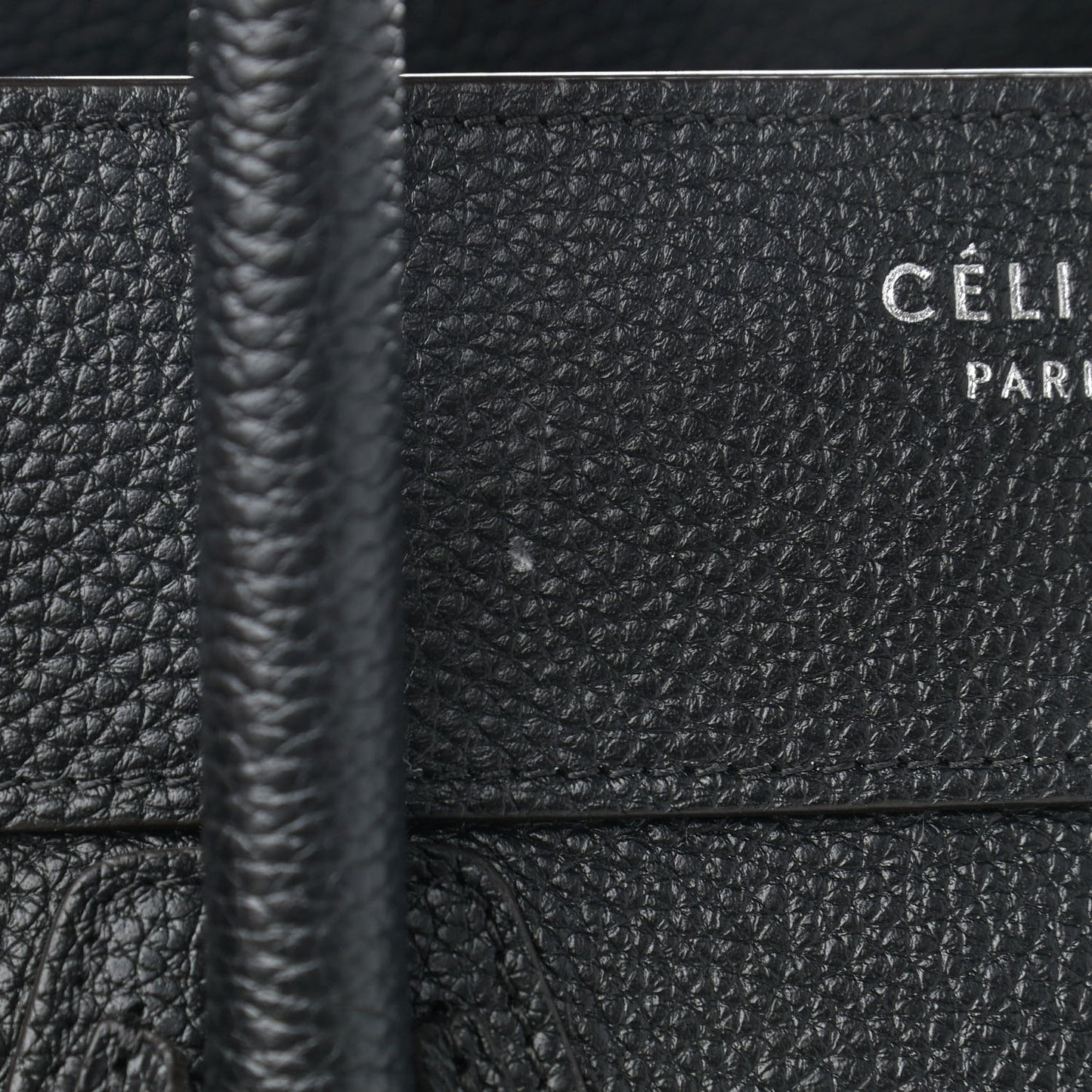 Drummed Calfskin Mini Luggage Black