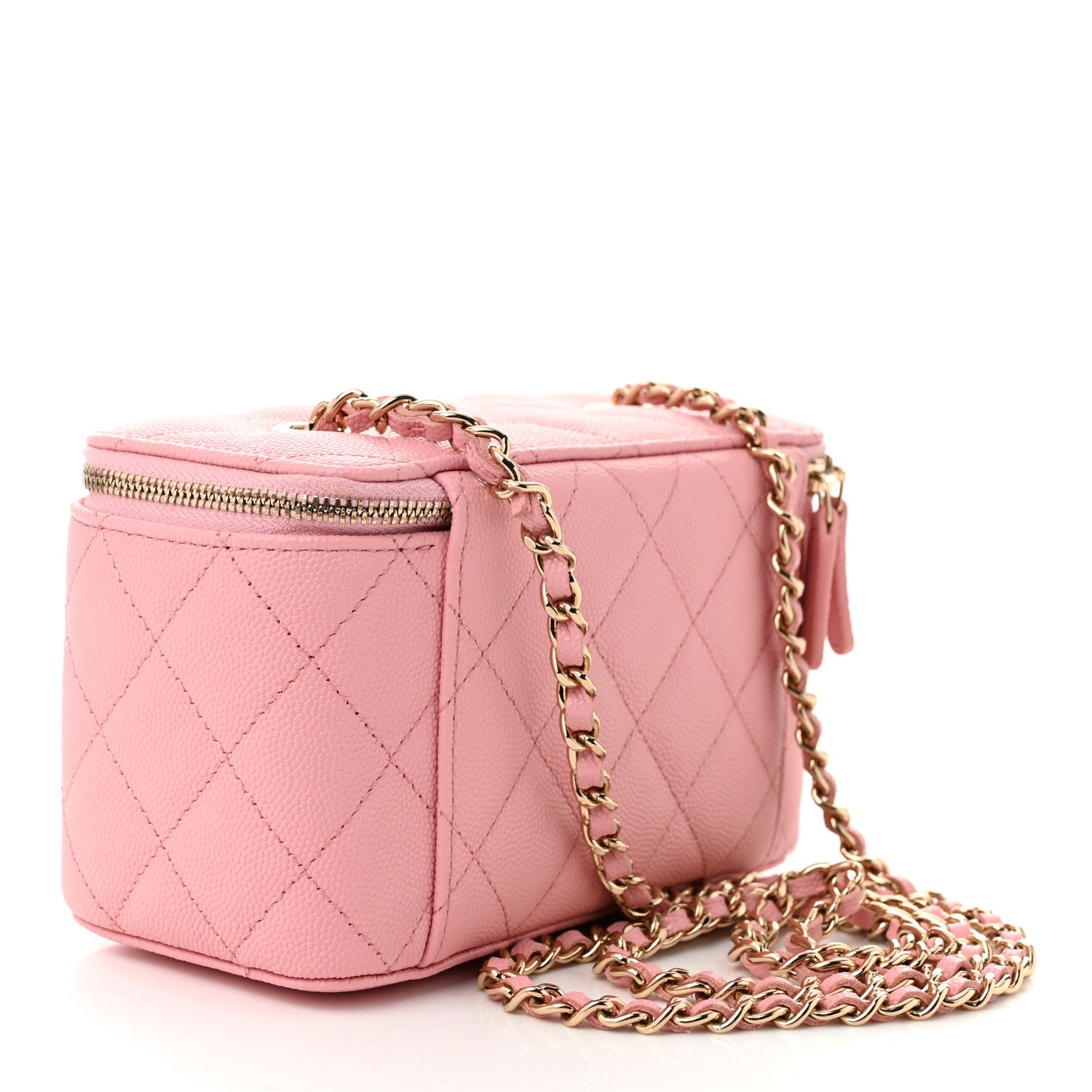 Chanel Caviar Quilted Small Vanity Case With Chain Pink 3 of 11