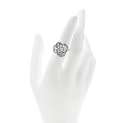 Chanel 18K White Gold Diamond Fil de Camelia Ring 52 6 2 of 6