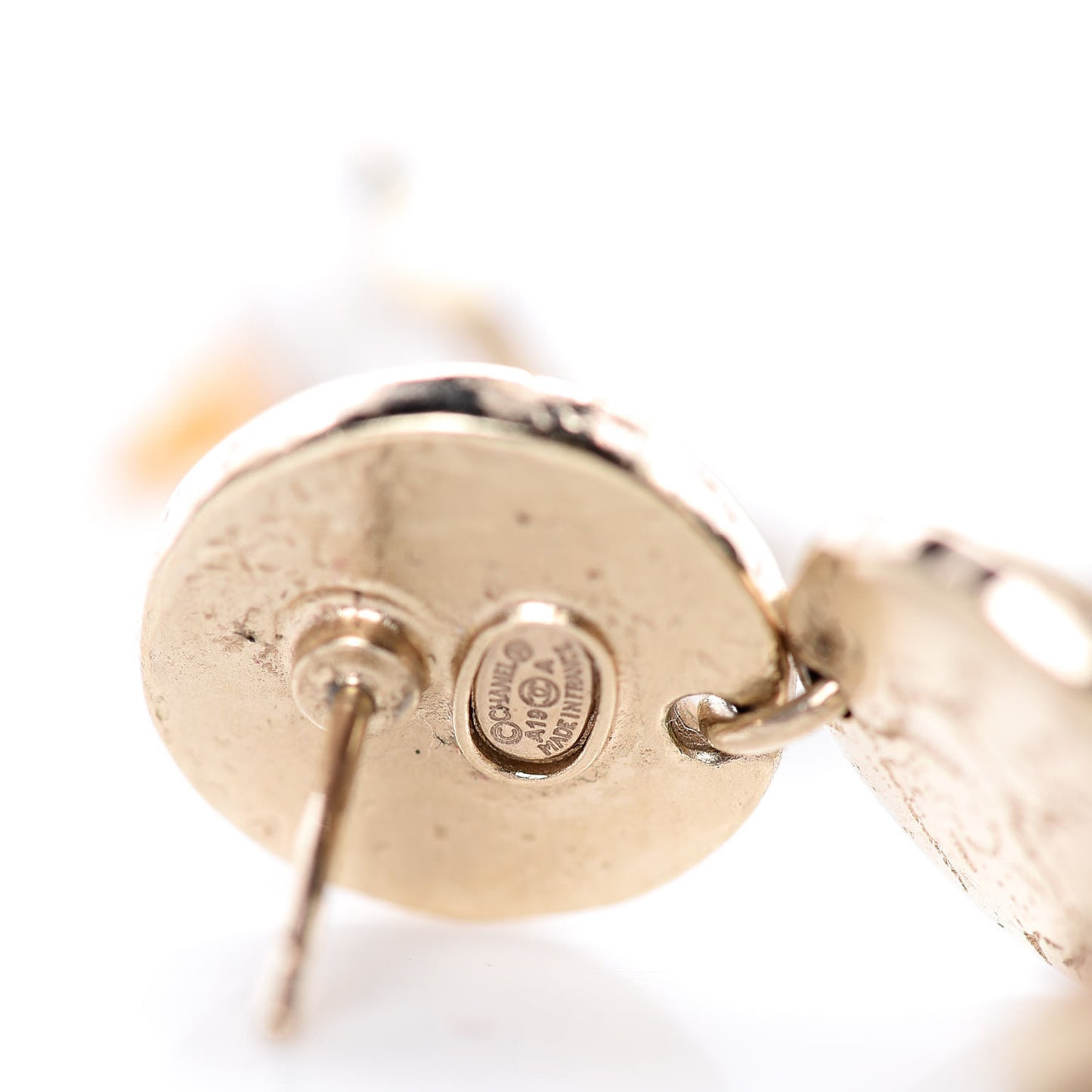 Pearl Crystal Papyrus Drop Strand Earrings Gold Grey