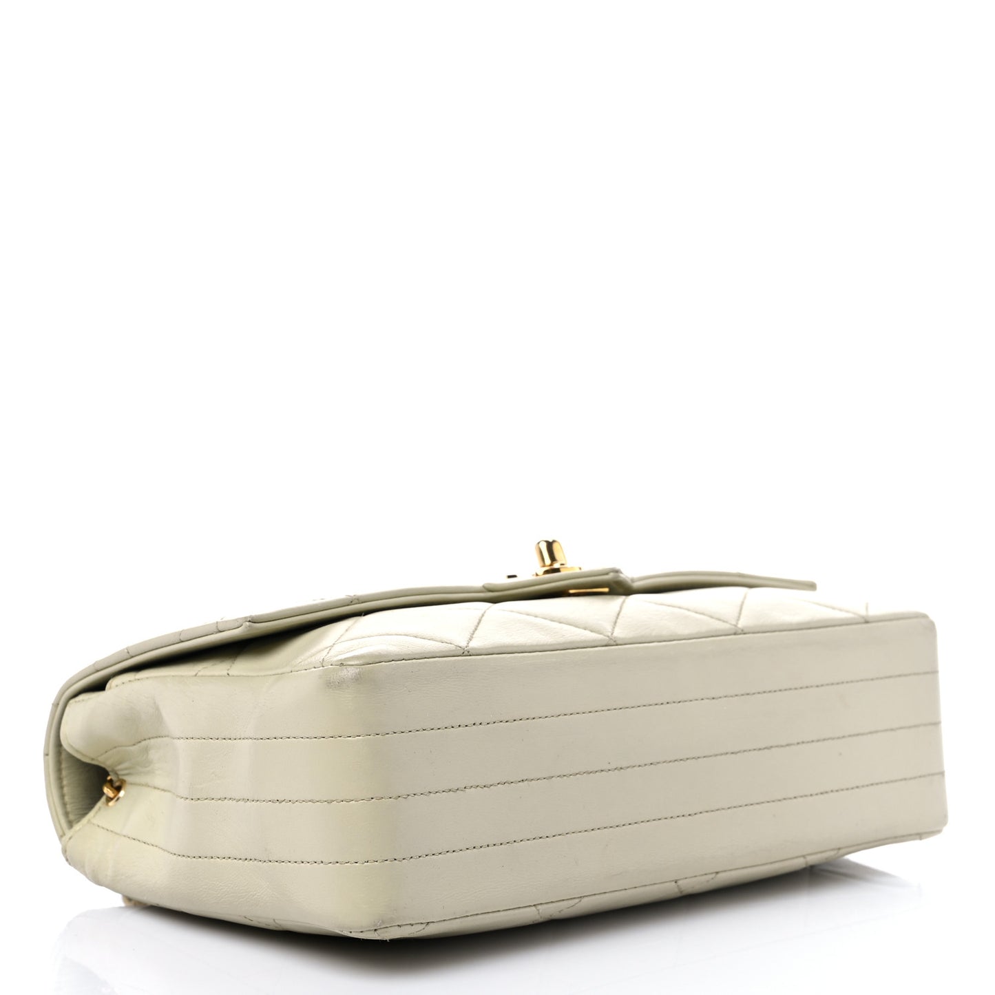 Lambskin Quilted Small Single Flap Beige