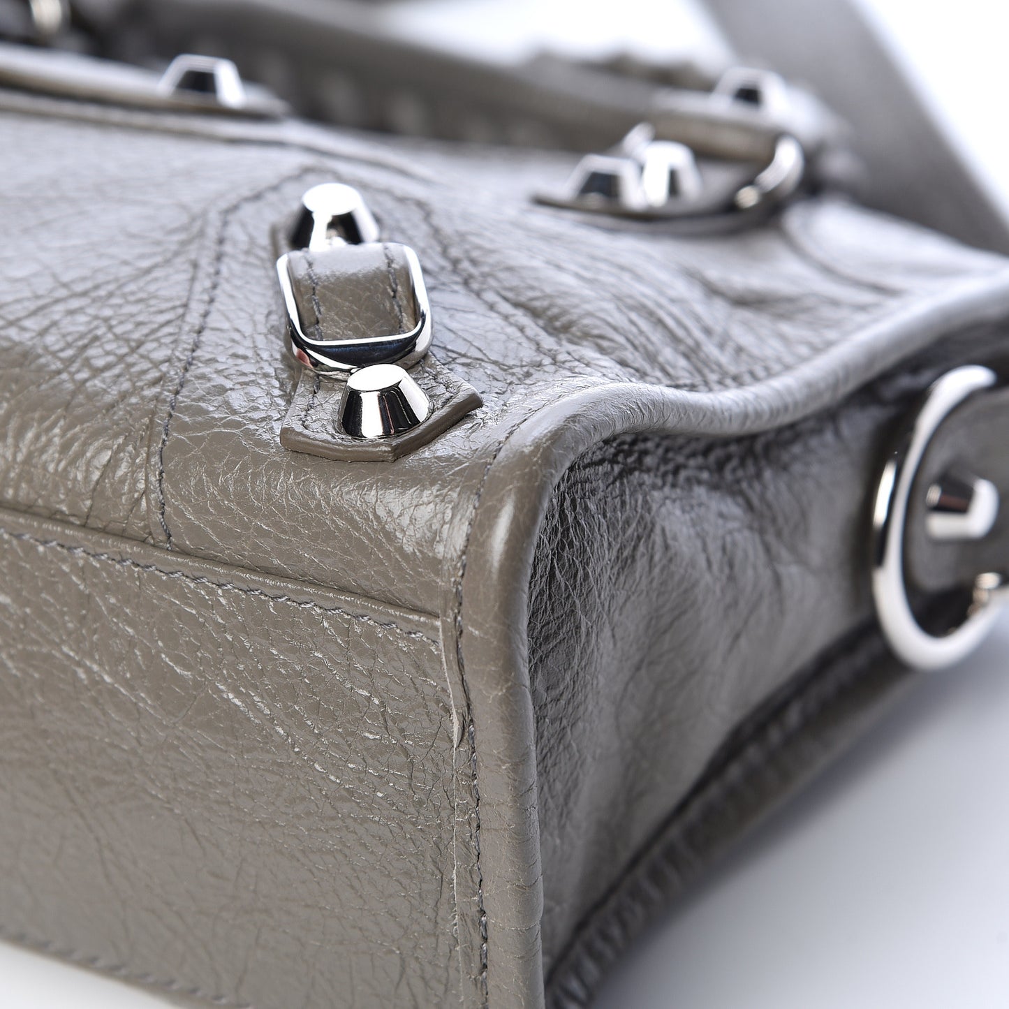 Agneau Classic Silver Hardware Mini City Beige Liege