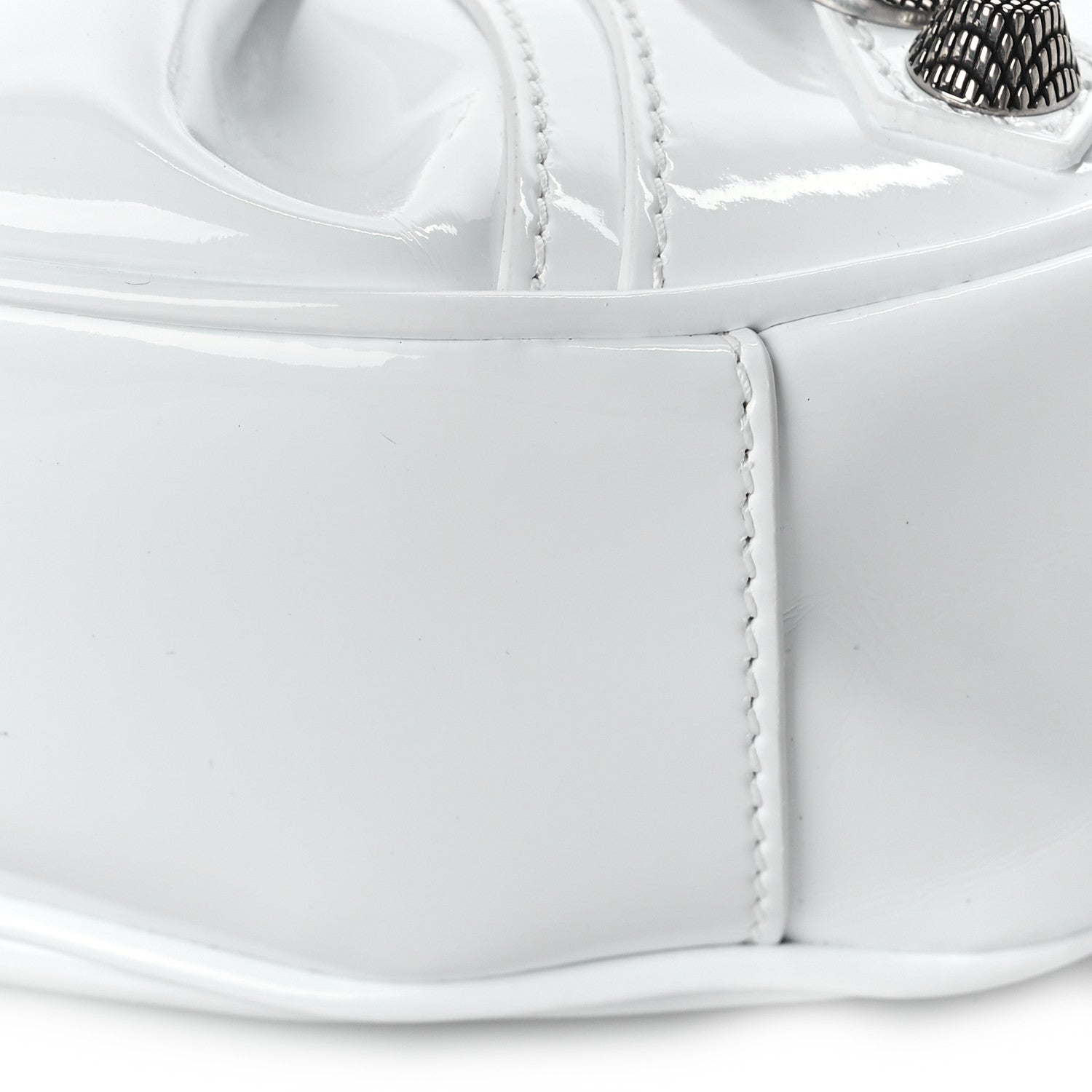 Balenciaga Patent Faux Leather Le Cagole Shoulder Bag XS White 9 of 9