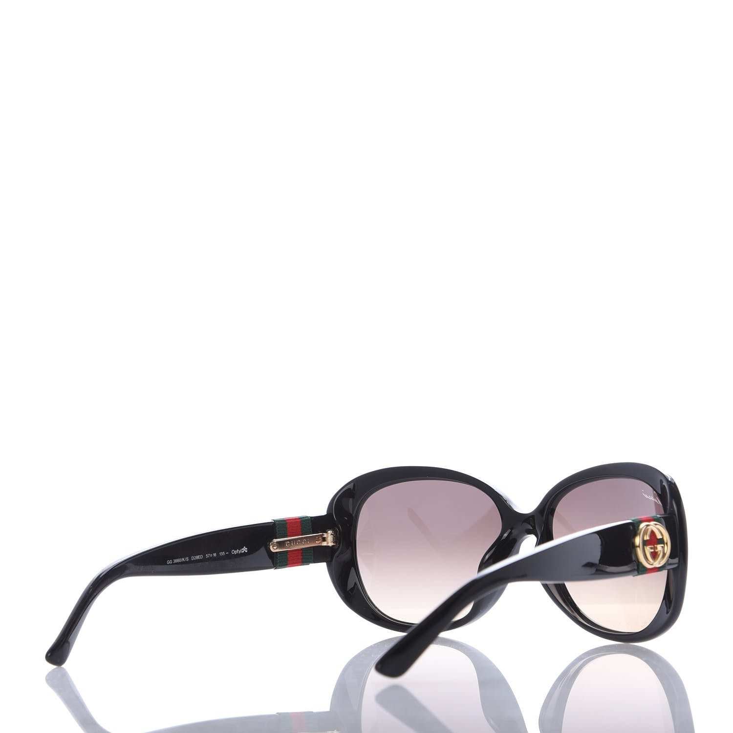 Gucci Acetate Oval Frame Web Sunglasses GG3660KS Black 4 of 8