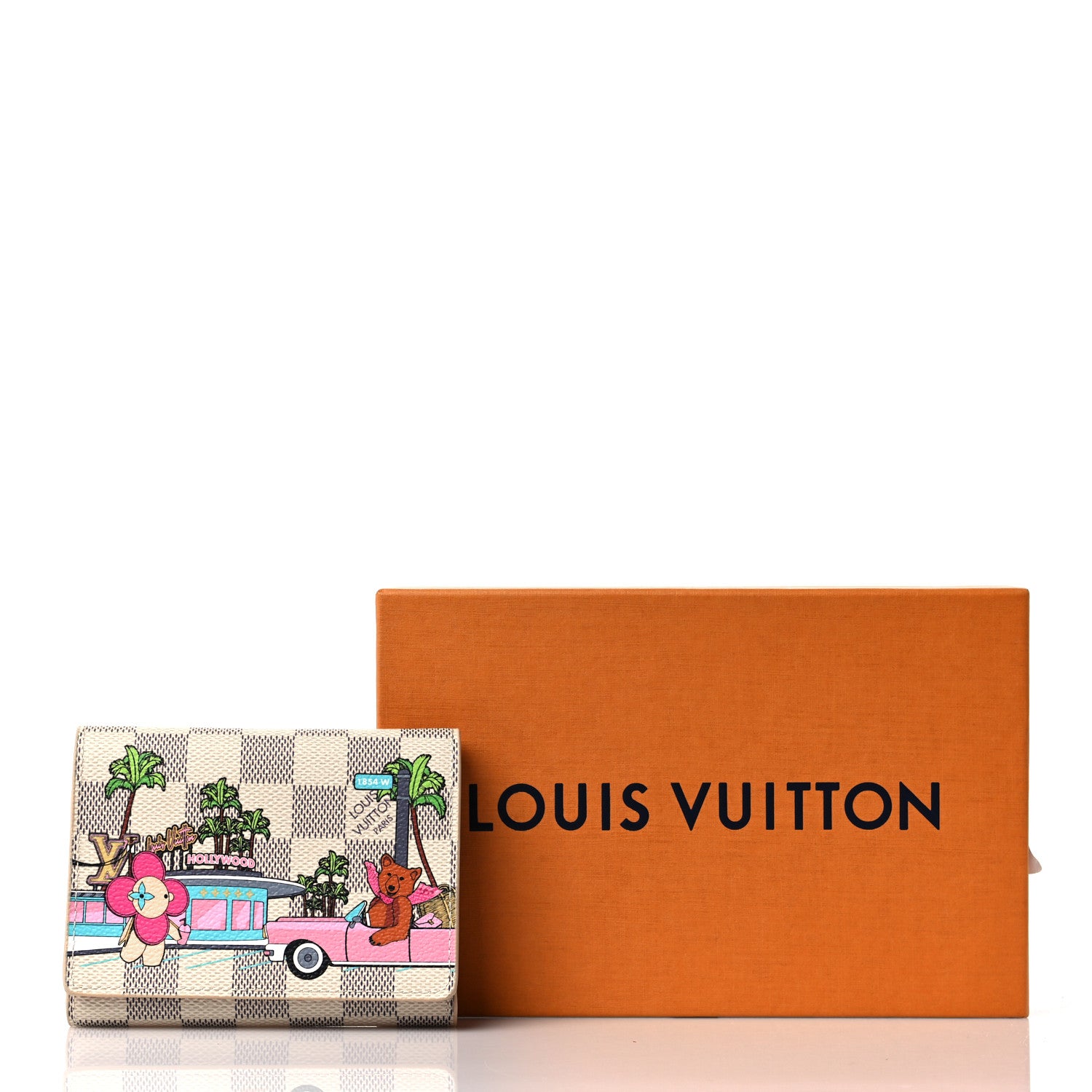 Louis Vuitton Damier Azur 2021 Christmas Animation Hollywood Victorine Wallet Fuchsia 9 of 9