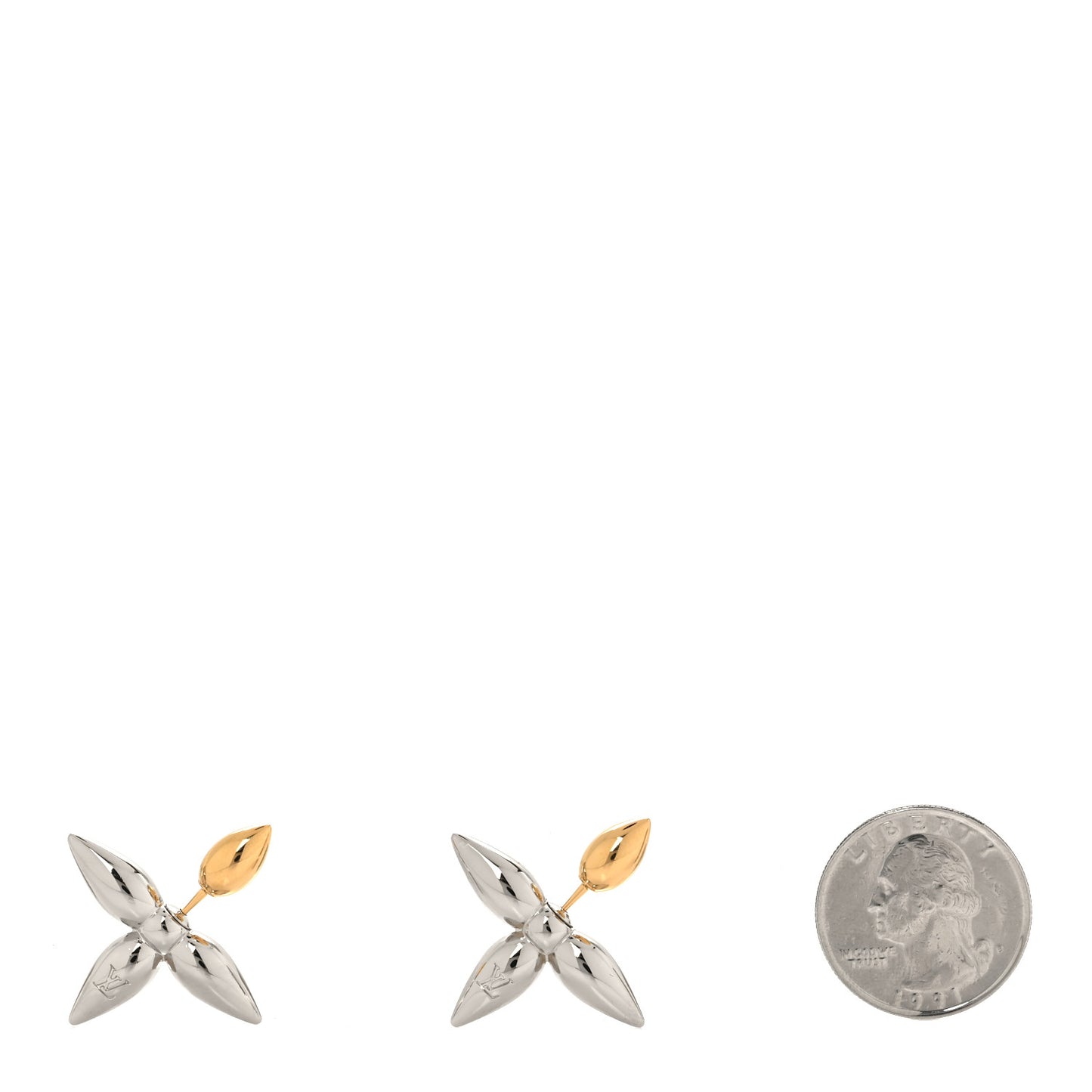 Metal Louisette Earrings Silver Gold