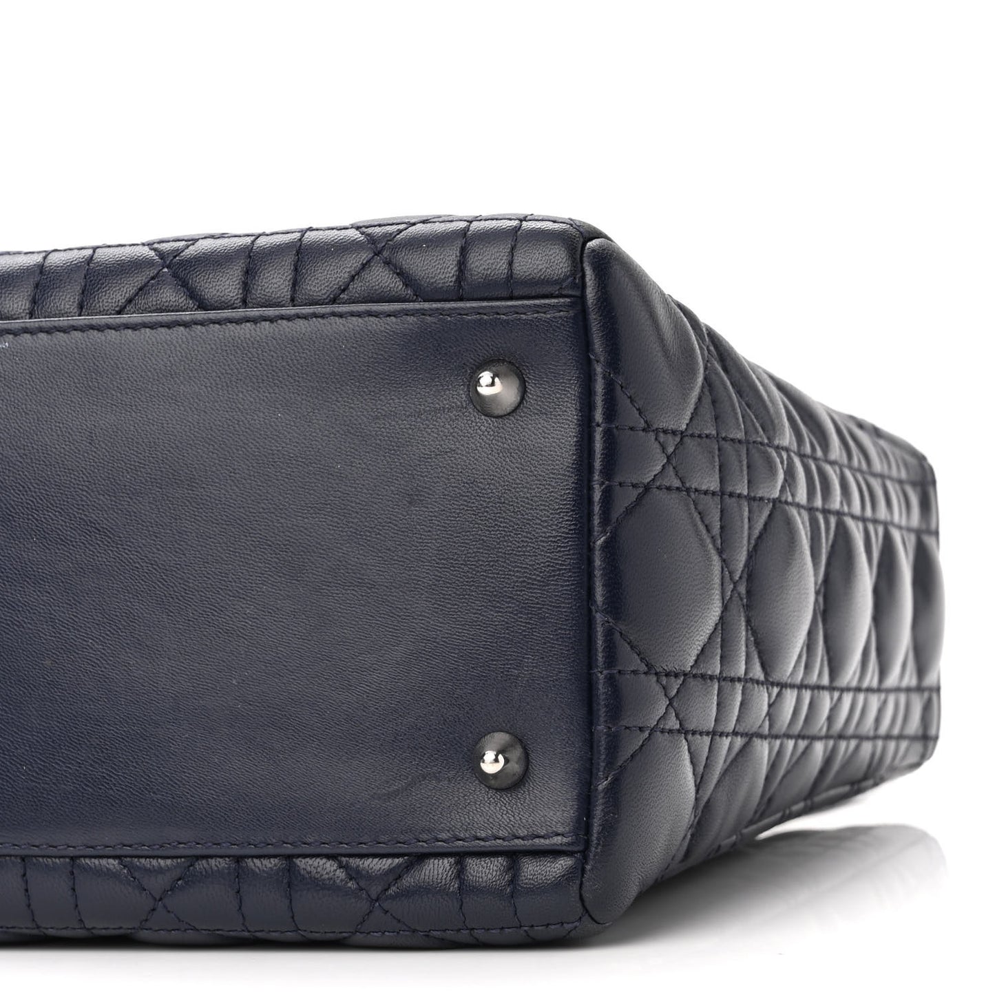 Lambskin Cannage Medium Lady Dior Navy Blue