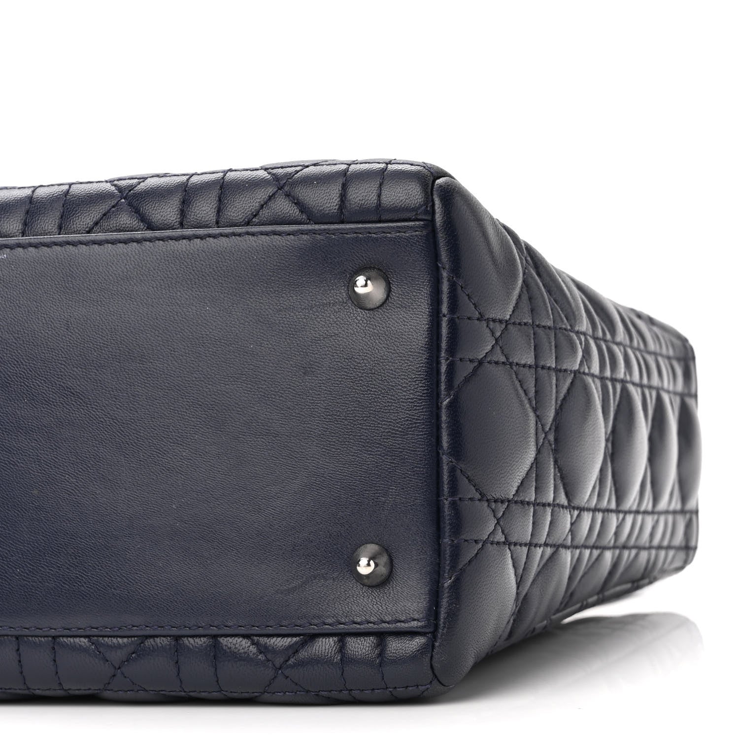 Christian Dior Lambskin Cannage Medium Lady Dior Navy Blue 9 of 10