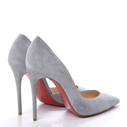Christian Louboutin Veau Velour Iriza 100 Pumps 37.5 Gray 4 of 9