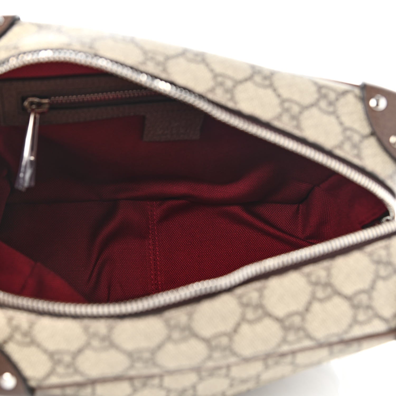 Gucci GG Supreme Monogram Textured Calfskin Square Messenger Bag Beige Ebony New Acero 5 of 10
