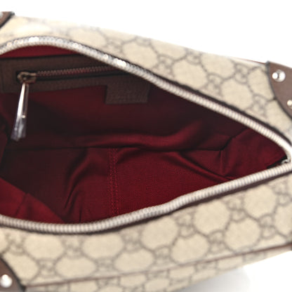 Gucci GG Supreme Monogram Textured Calfskin Square Messenger Bag Beige Ebony New Acero 5 of 10