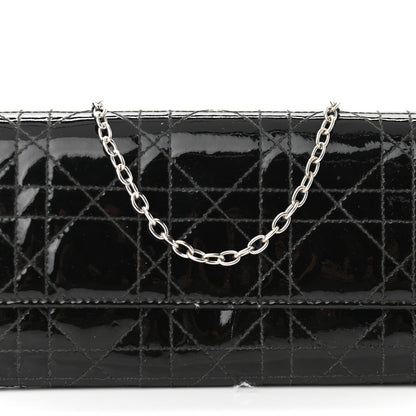 Christian Dior Patent Cannage Rendez-vous Chain Wallet Black 6 of 9