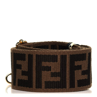 Fendi Ribbon Vitello Seta FF 1974 Adjustable Strap You Fango Marrone Black 2 of 5