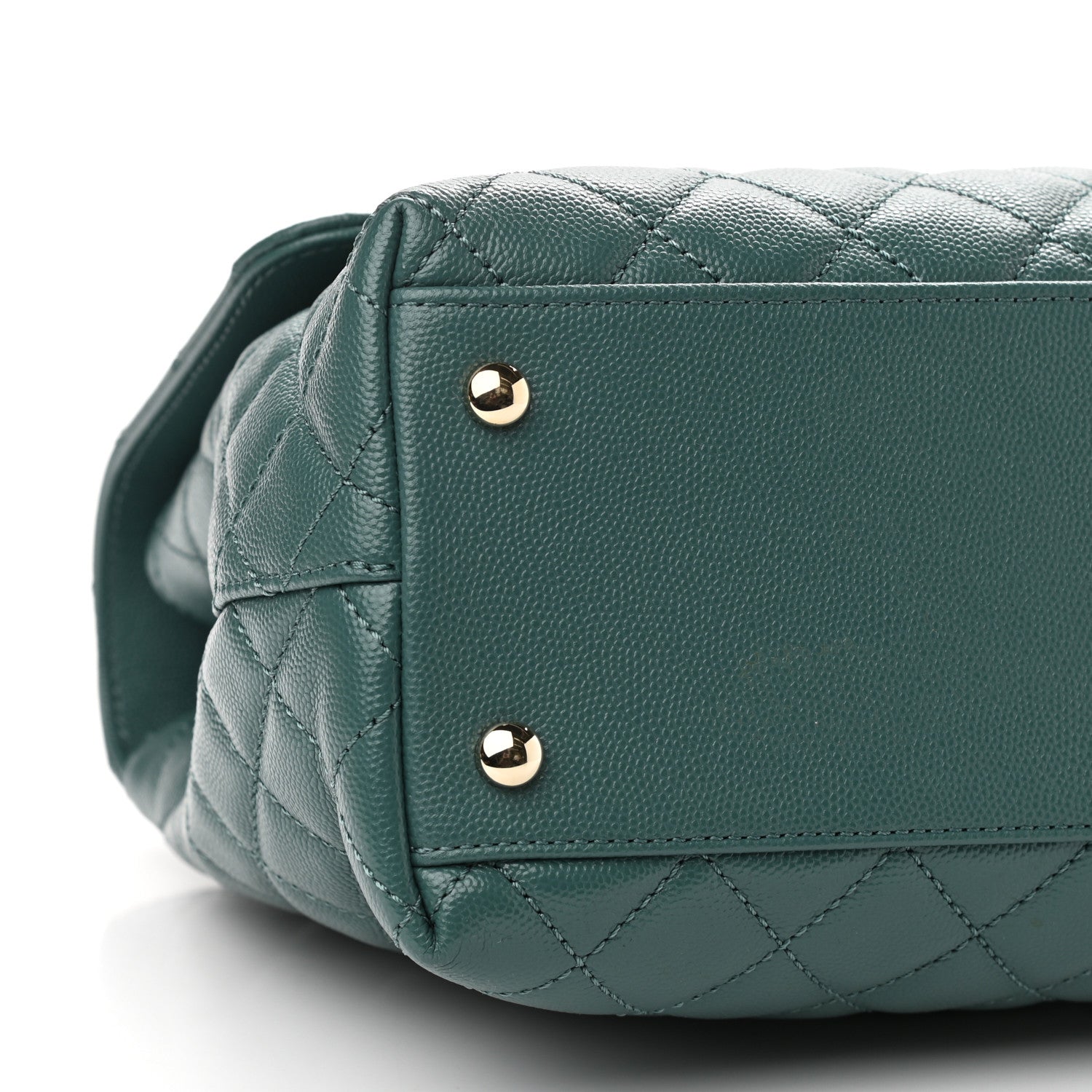 Chanel Caviar Quilted Medium Coco Handle Flap Dark Green 8 of 10