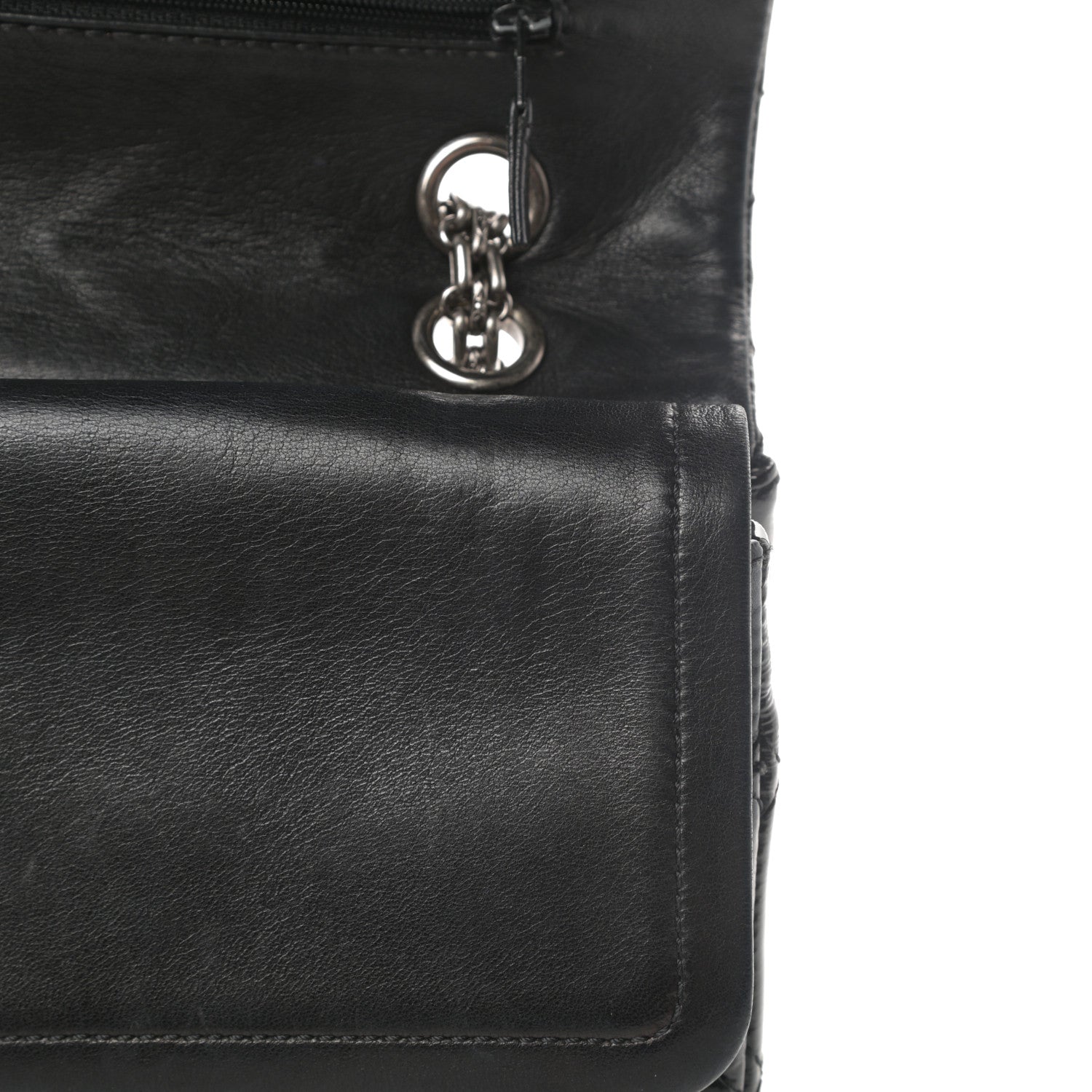 Chanel Distressed Patent Quilted 2.55 Reissue 227 Flap Black 12 of 14