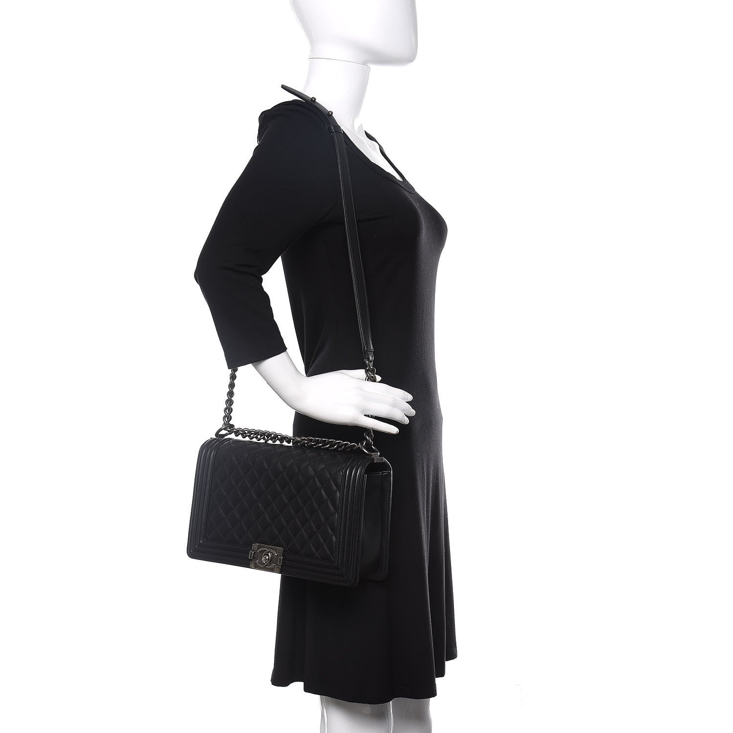 Chanel Calfskin Quilted New Medium Boy Flap Black 2 of 11
