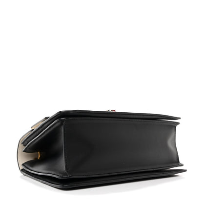 Gucci Calfskin Sylvie Web Small Queen Margaret Top Handle Bag Black White 4 of 13