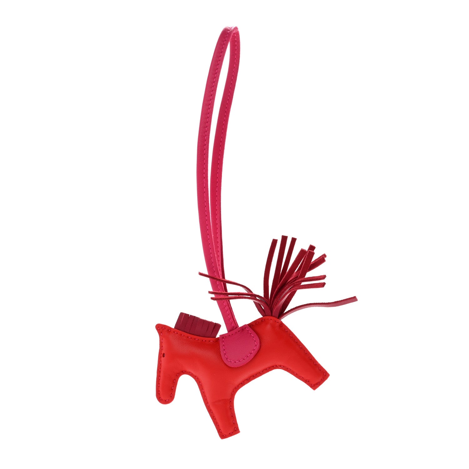 Hermes Milo Lambskin Grigri Rodeo Horse Bag Charm PM Rouge Indien Rubis Rose Mexico 1 of 5