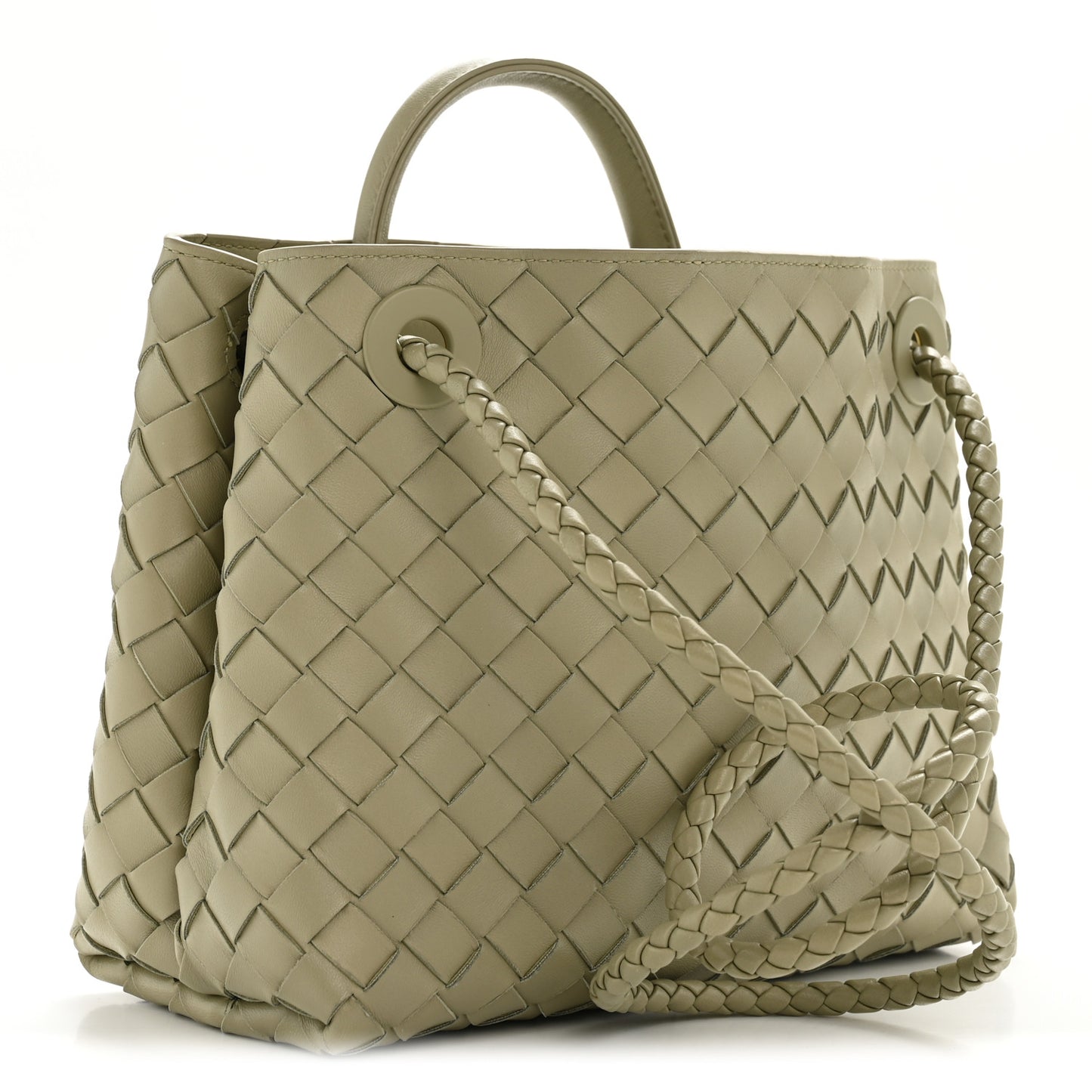 Nappa Intrecciato Small Andiamo Shoulder Bag Travertine