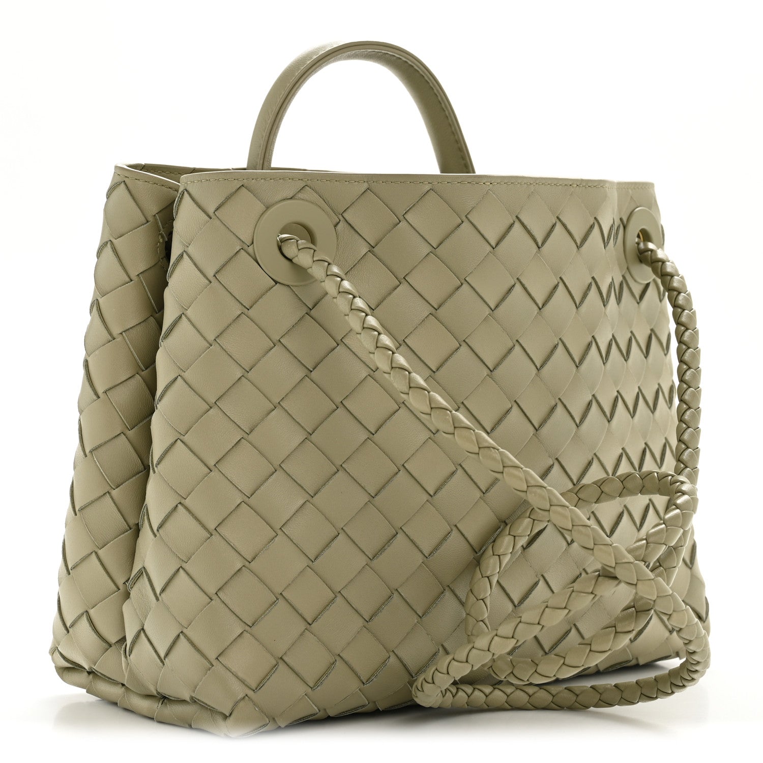 Bottega Veneta Nappa Intrecciato Small Andiamo Shoulder Bag Travertine 3 of 8