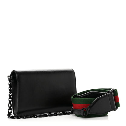 Gucci Azalea Calfskin Web Monochrome Mini Horsebit 1955 Chain Shoulder Bag Black 3 of 10