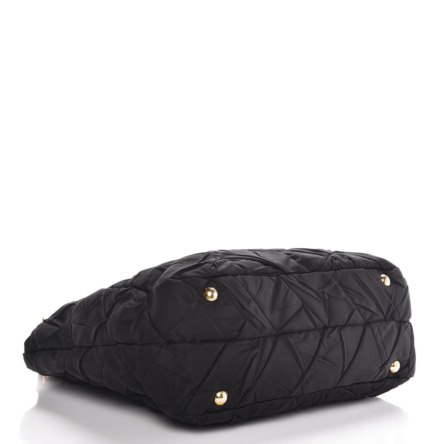 Tessuto Nylon Chevron Quilted Shoulder Bag Nero Black