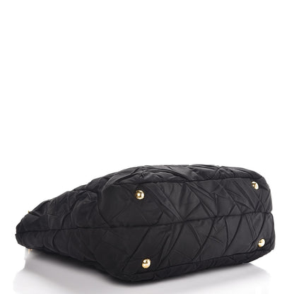 Prada Tessuto Nylon Chevron Quilted Shoulder Bag Nero Black 4 of 8