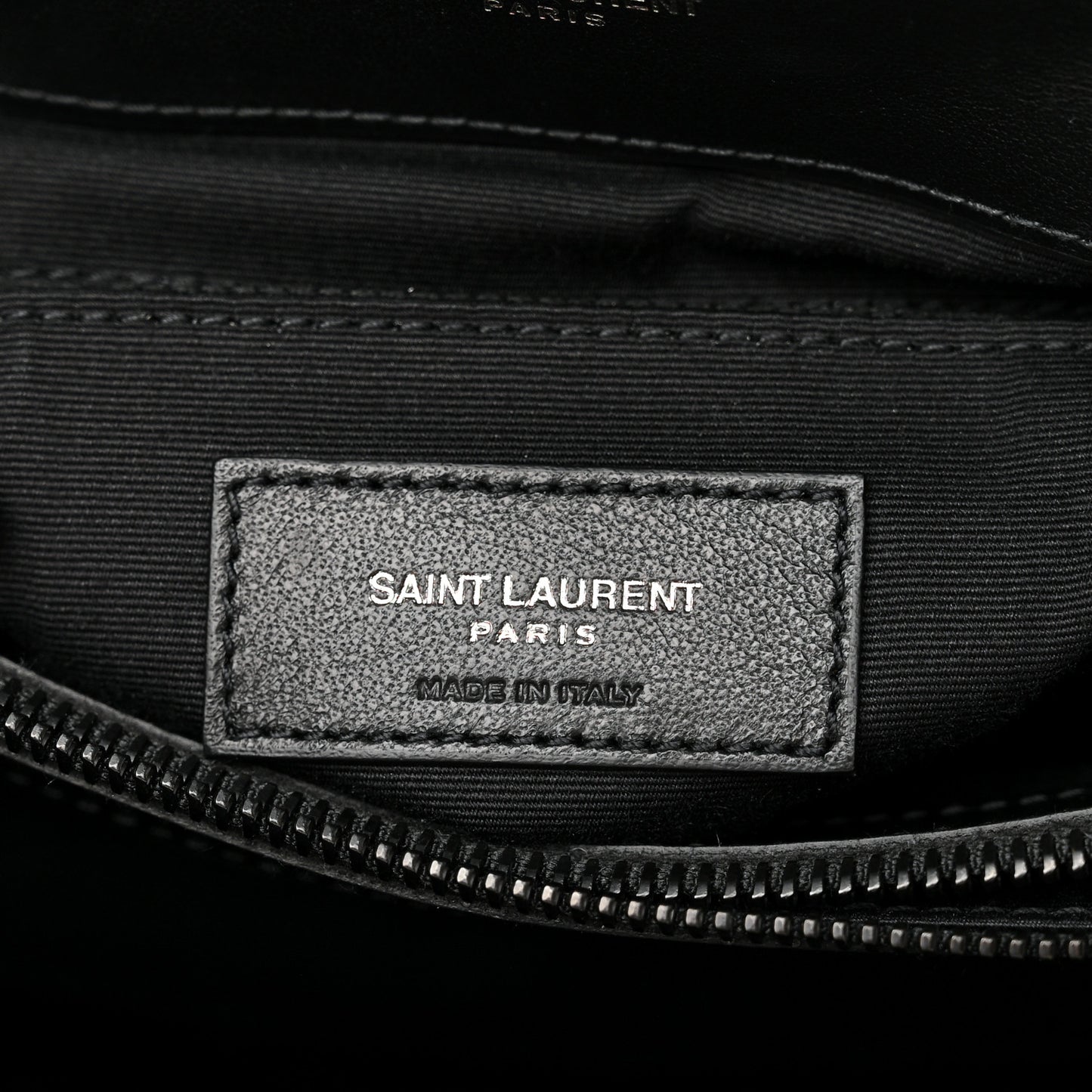 Calfskin Y Quilted Monogram Monochrome Medium Loulou Chain Satchel Black